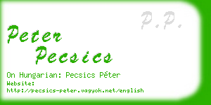 peter pecsics business card