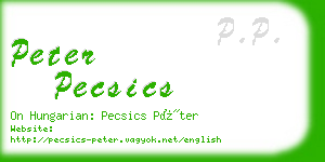 peter pecsics business card